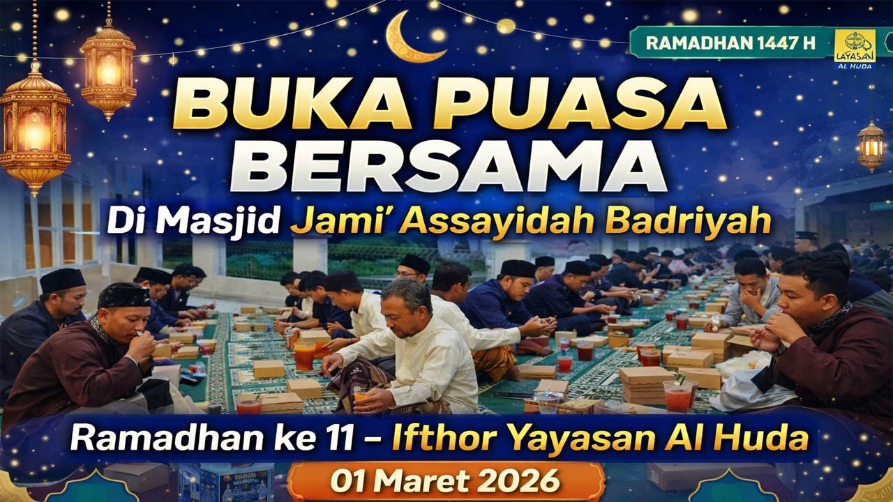 Buka Puasa Bersama Di masjid Jami Assayidah Badriyah Ramadhan ke 11   Ifthor Yayasan Al Huda 01 Mare