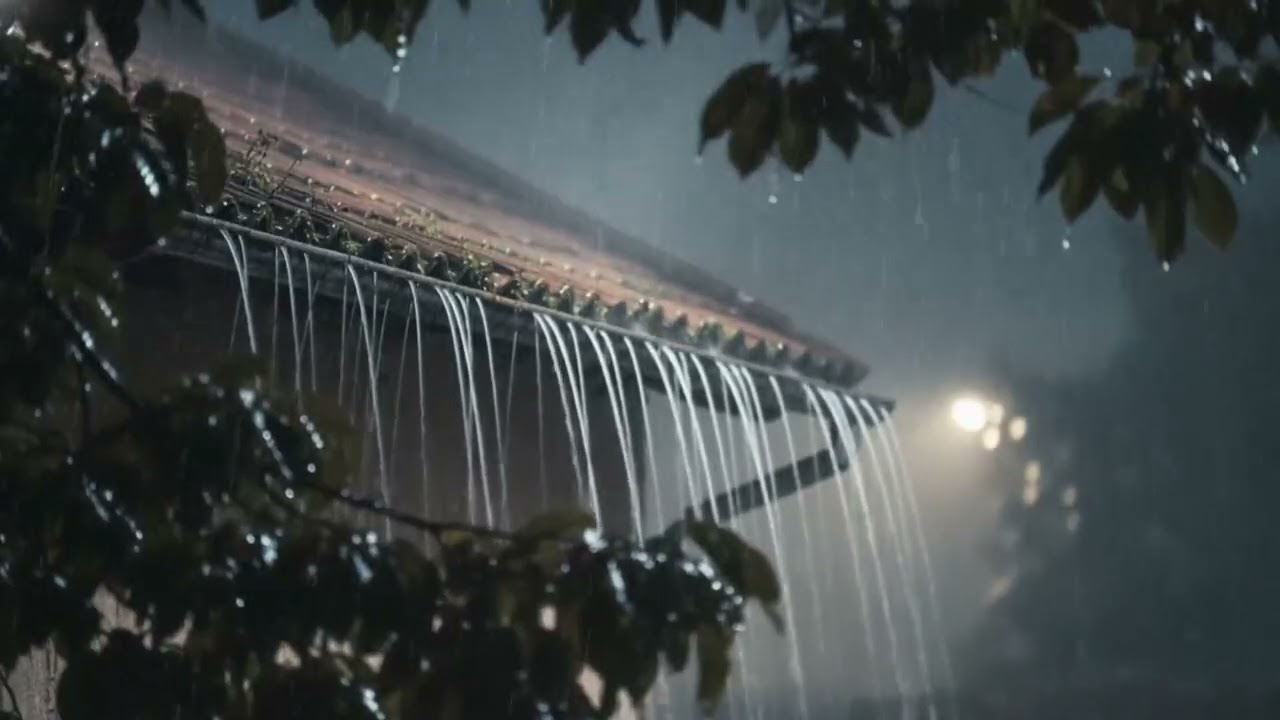 10 Hours Heavy Rain & Thunder for deep sleep ( NO ADS )