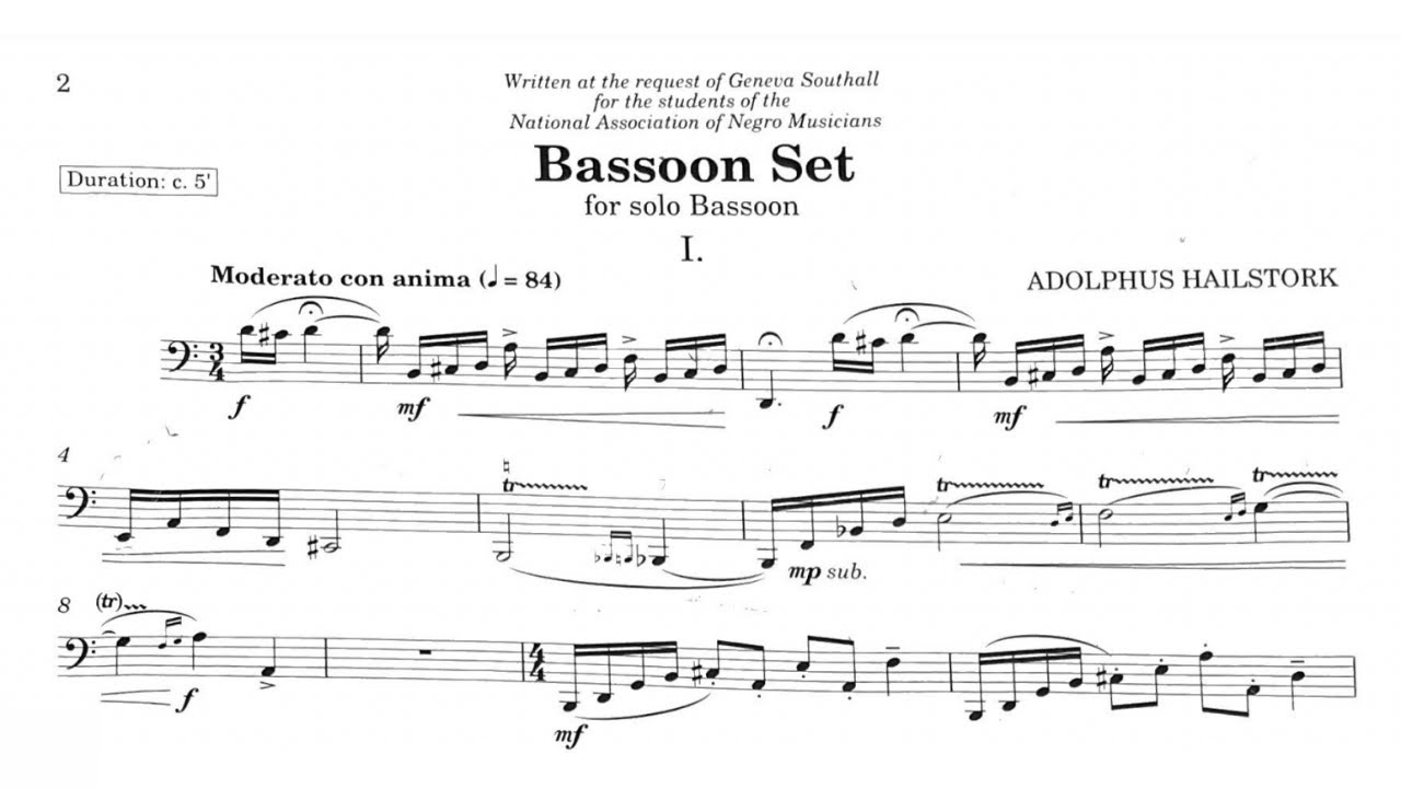 Adolphus Hailstork: Bassoon Set (2003)