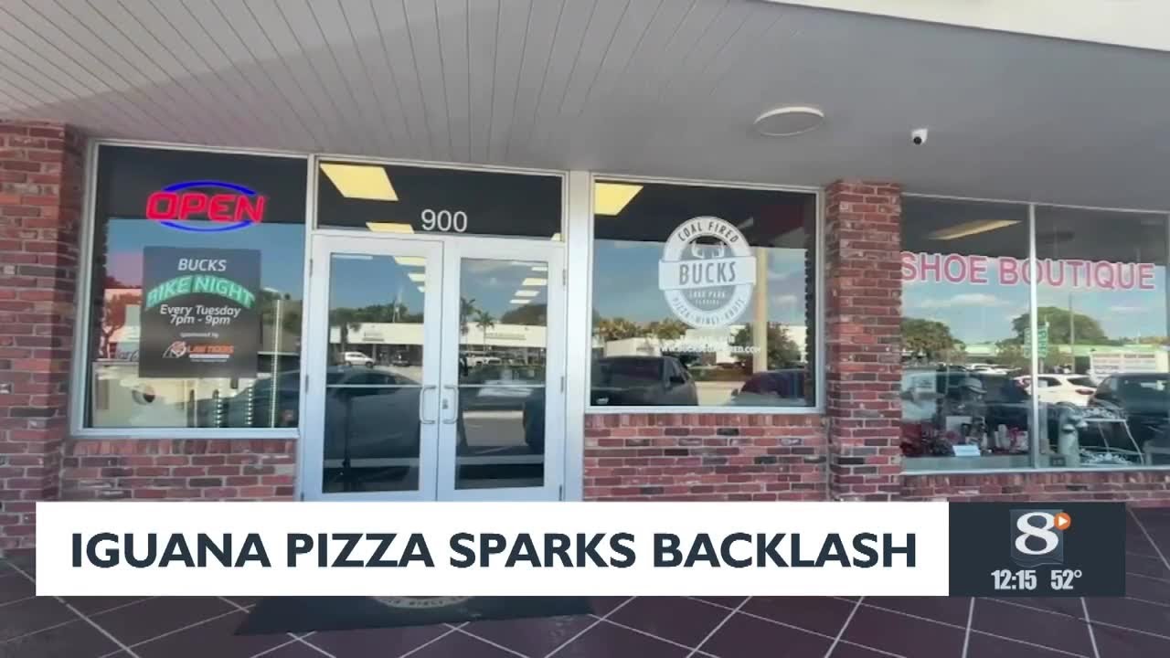 Iguana pizza in Florida sparks backlash