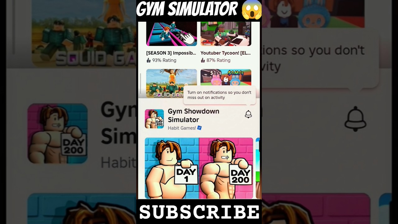 GYM Simulator 😱   #roblox #foryou #gymsimulator