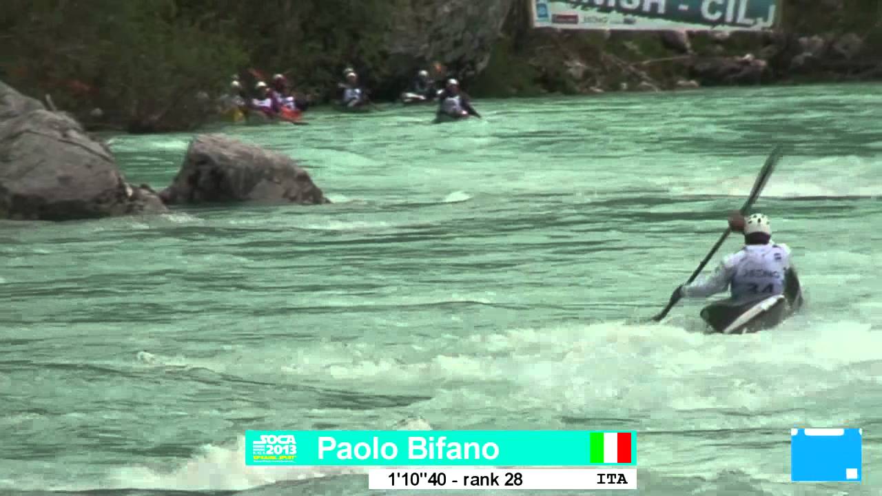 Bovec 2013, downriver European championships. May 12th: sprint race K1 men.