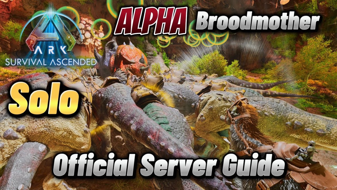 Ark: Survival Ascended EASY Alpha Broodmother Boss Fight The Island SOLO OFFICIAL SETTINGS
