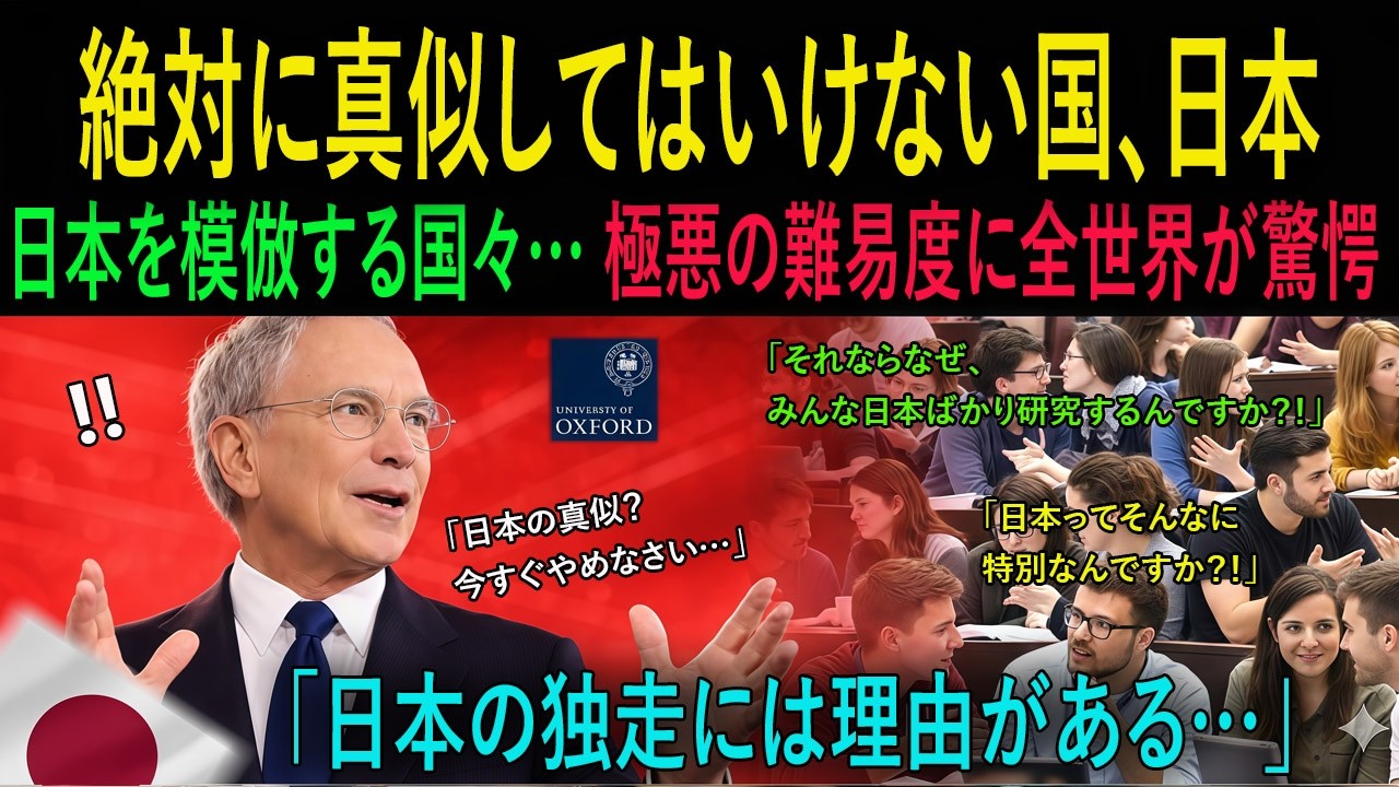 【海外の反応】「日本の真似は今すぐやめなさい」英国オックスフォード大教授の警告。最も美しく、最も危険なモデルが日本だ
