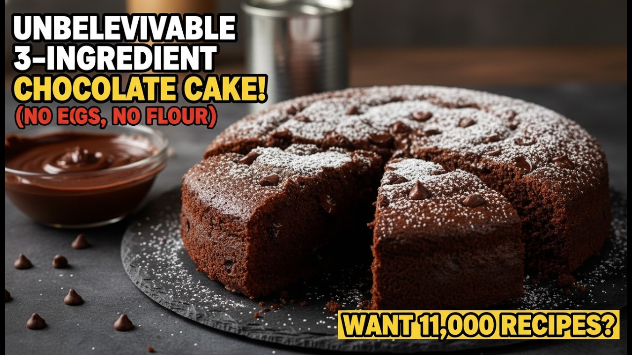 Unbelievable 3-Ingredient Chocolate Cake! (No Eggs, No Flour)