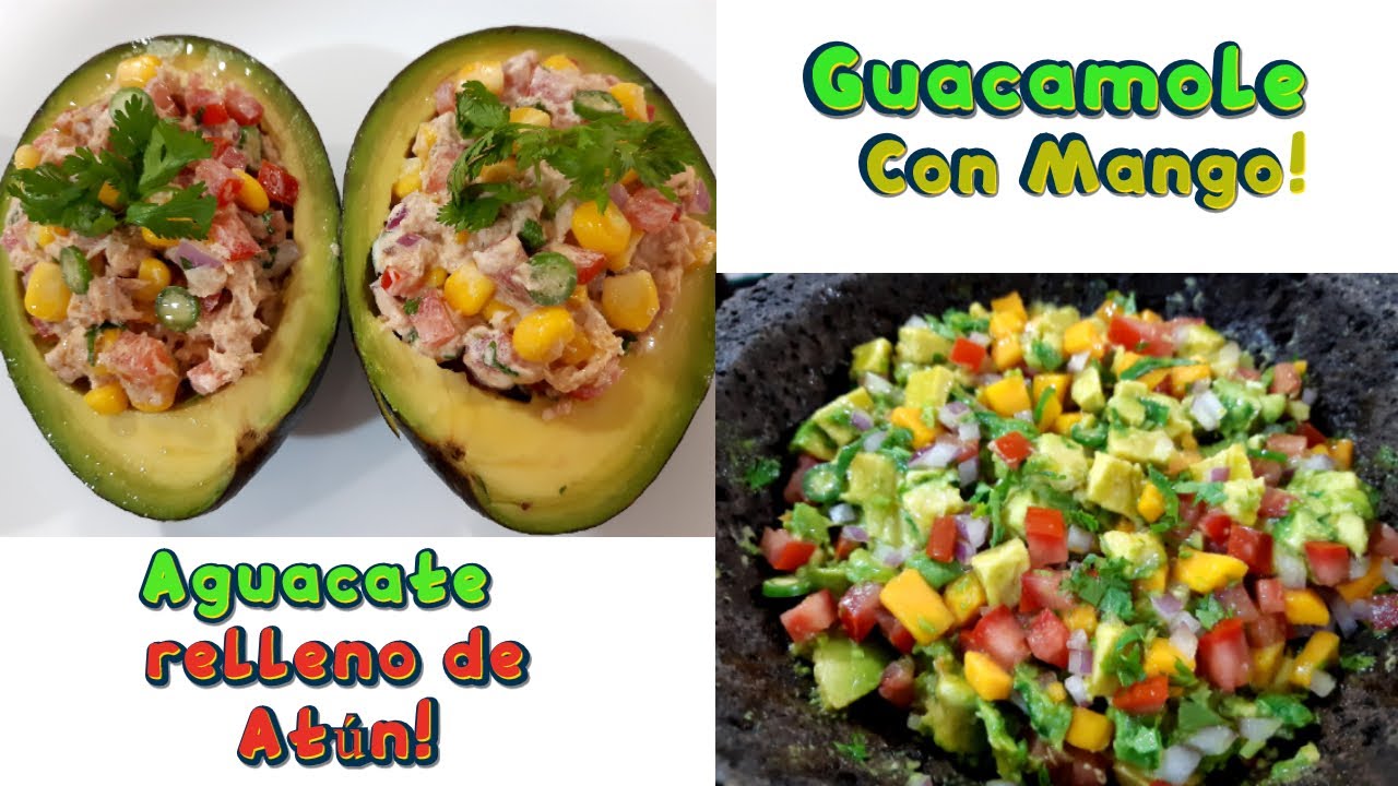 Aguacate relleno de Atún | Guacamole casero con MANGO receta saludable 🥑 😋