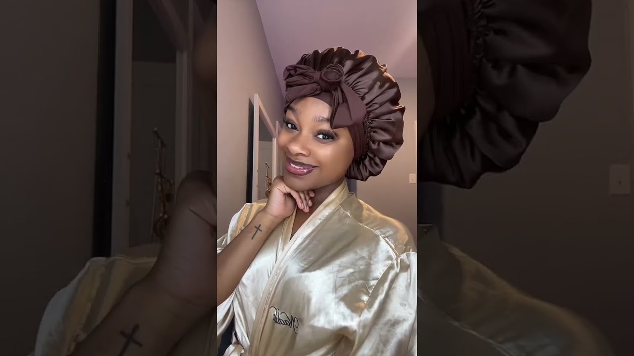 How to wear a satin bonnet and get it no slipping for overnight hair care