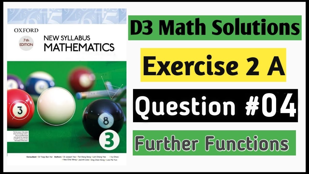 Exercise 2a Question no 4 D3 Oxford Mathematics New Syllabus Chapter 2 || Book 3 NSM