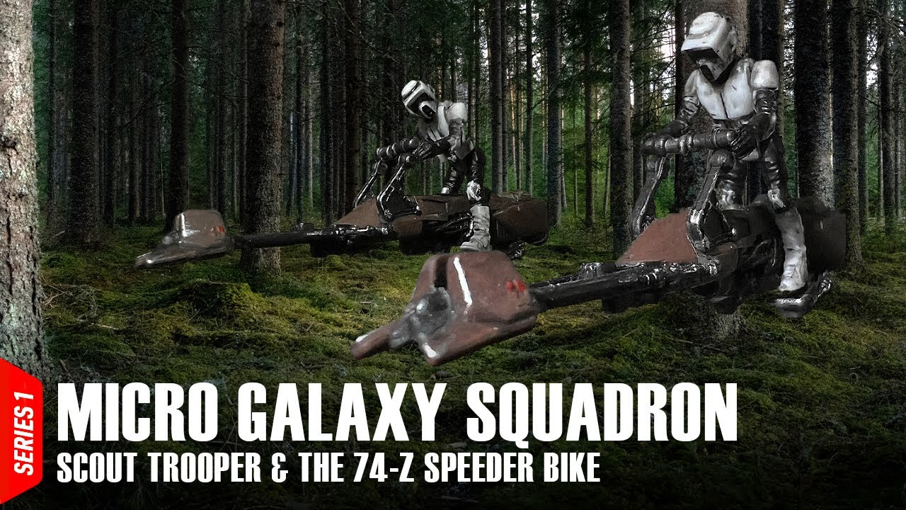 Star Wars Micro Galaxy Squadron Scout Trooper & Speeder Bike | Unboxing and Custom Paint Job