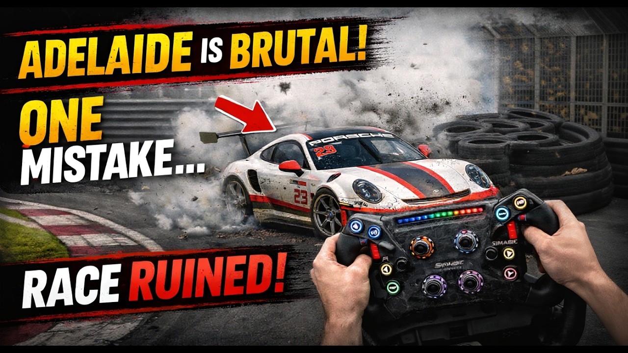 Porsche Cup at Adelaide is Brutal… One Mistake Ruined My Race – iRacing