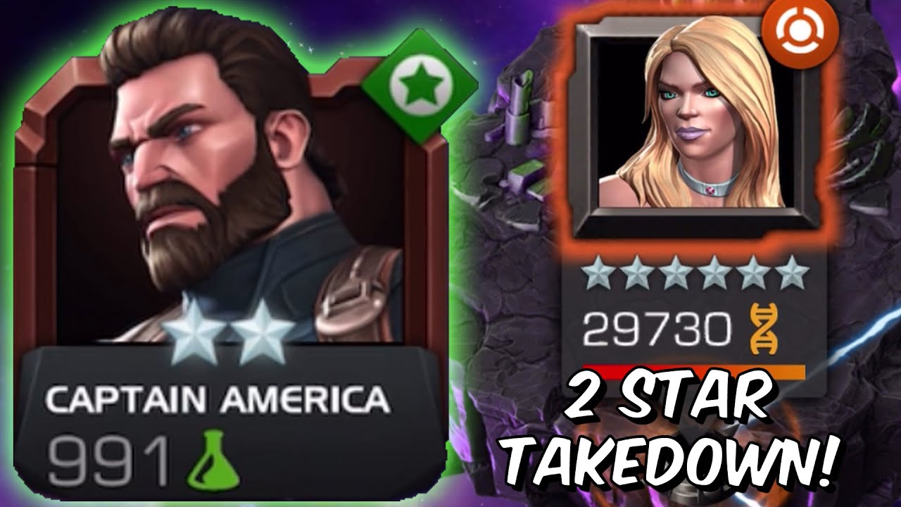 2 Star Captain America DOMINATES Boss Rush Emma Frost - Marvel Contest of Champions