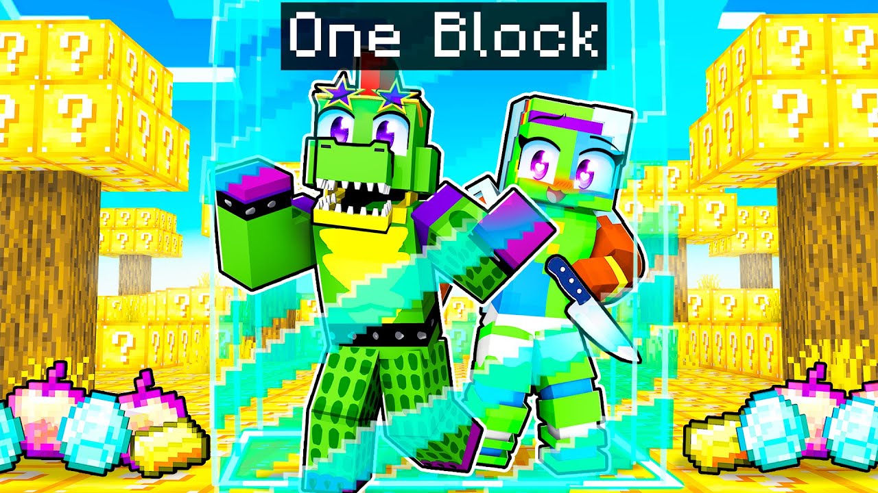 LOCKED on ONE LUCKY BLOCK with CRAZY GIRLFRIEND