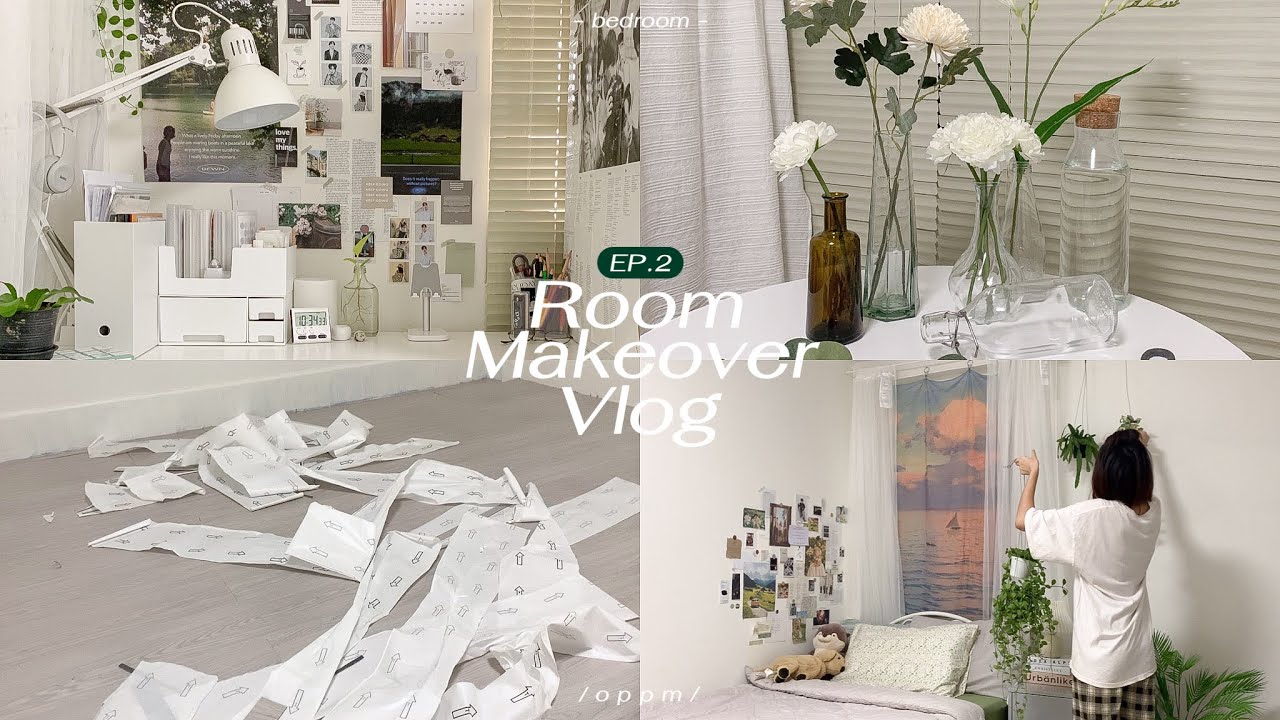 Bedroom Makeover Vlog ep. 2 — ปูพื้นกระเบื้องยาง, ย้ายของ, แกะกล่องของแต่งห้องสไตล์เกาหลี #oppm__