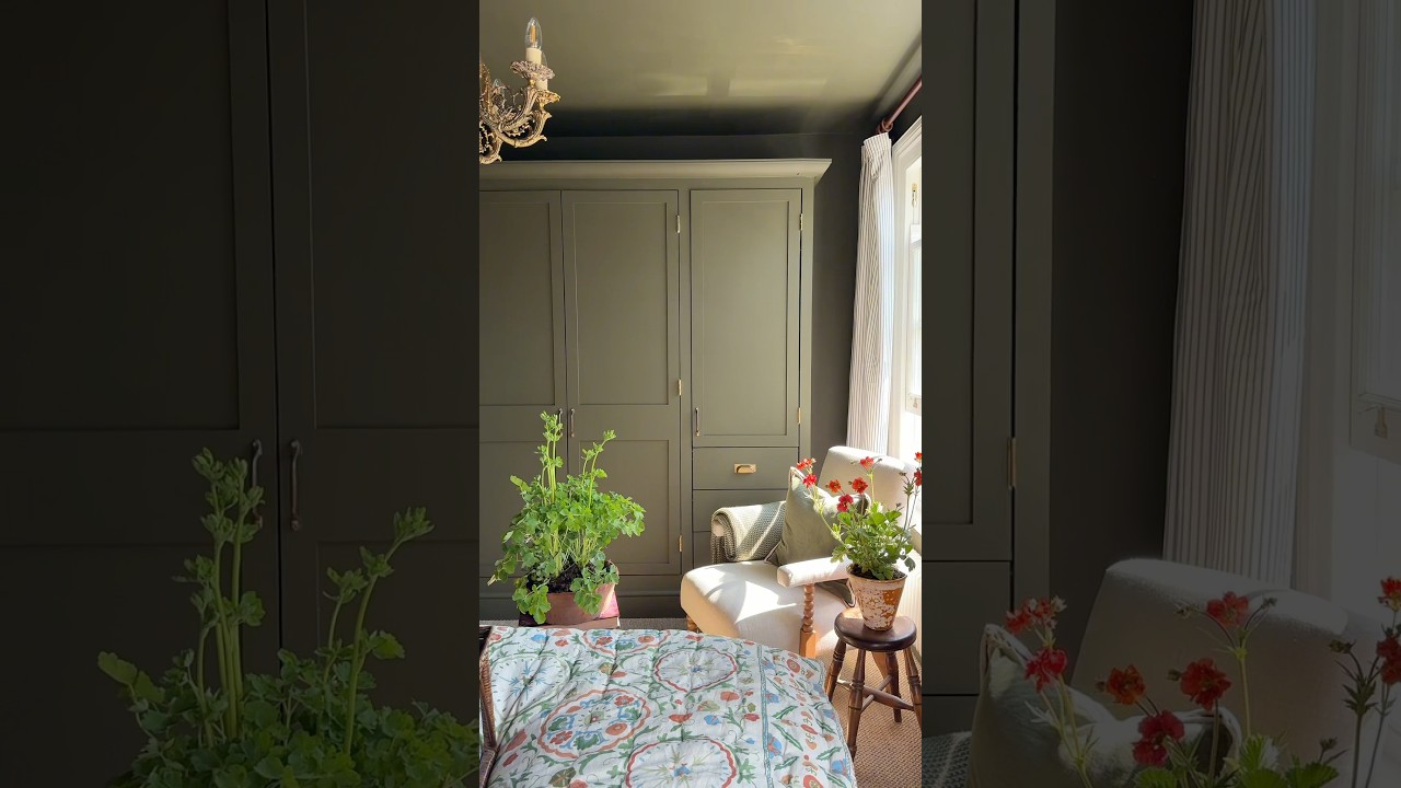 Bedroom Makeover in Deep Green | Before & After with Invisible Green by Little Greene