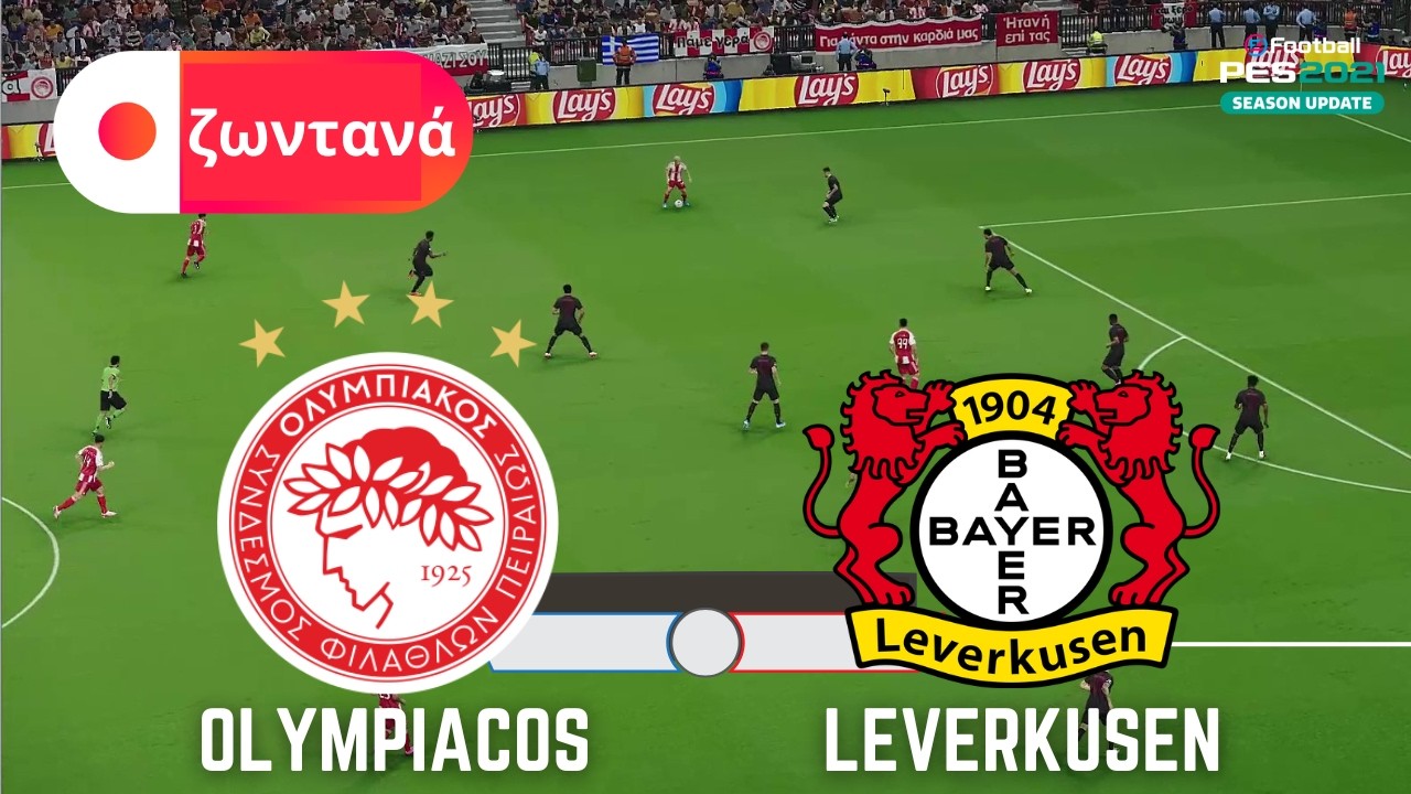 ζωντανά - Ολυμπιακός vs Λεβερκούζεν | Champions League 2025 eFootball PES 21 Προσομοίωση παιχνιδιού