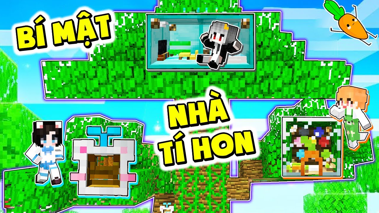 Kamui và Hội Chị em Thử Thách 24H Xây Nhà BÍ MẬT TÍ HON Trên Cây trong làng Hero Team Minecraft