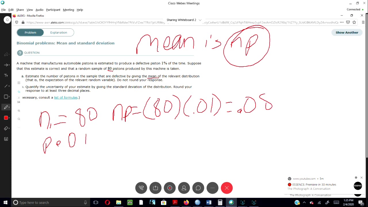Binomial problems: Mean and standard deviation