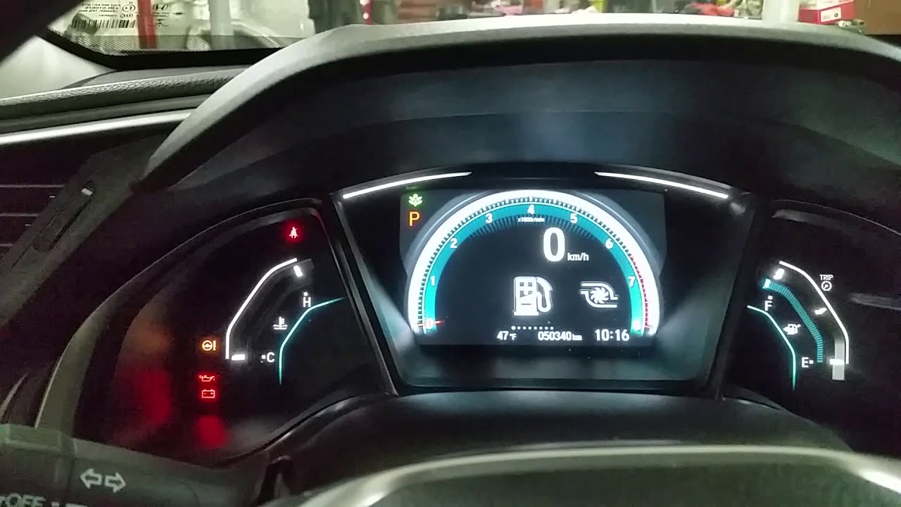Honda Civic X поколения 1.5 Turbo. Переводим  мили в километры, обнуляем ошибку датчика давления шин