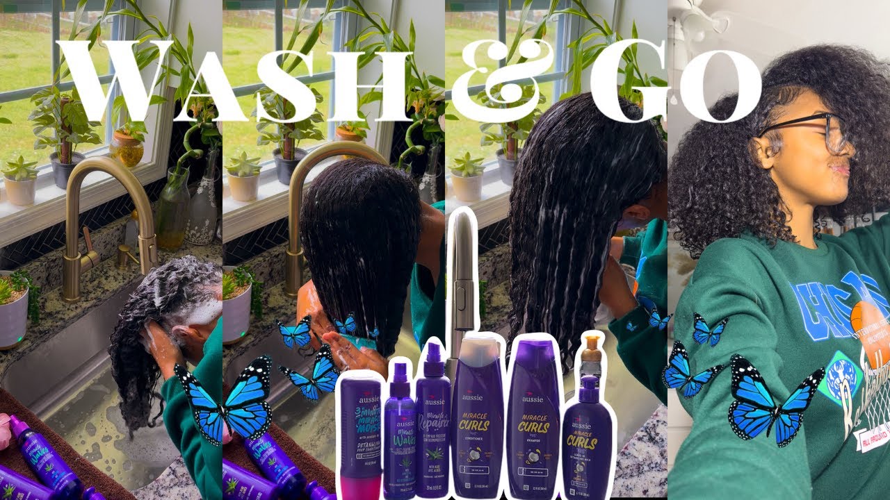 Wash and Go, Using Aussie Curly Hair Products Only!!(Curly Hair Series)♡౨ৎ #curlyhair