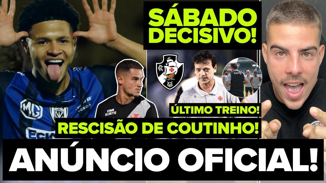 ANÚNCIO OFICIAL! VASCO TOMOU DECISÃO! CHEGADA DE PATRIK MERCADO! RESCISÃO DE COUTINHO! ÚLTIMO TREINO