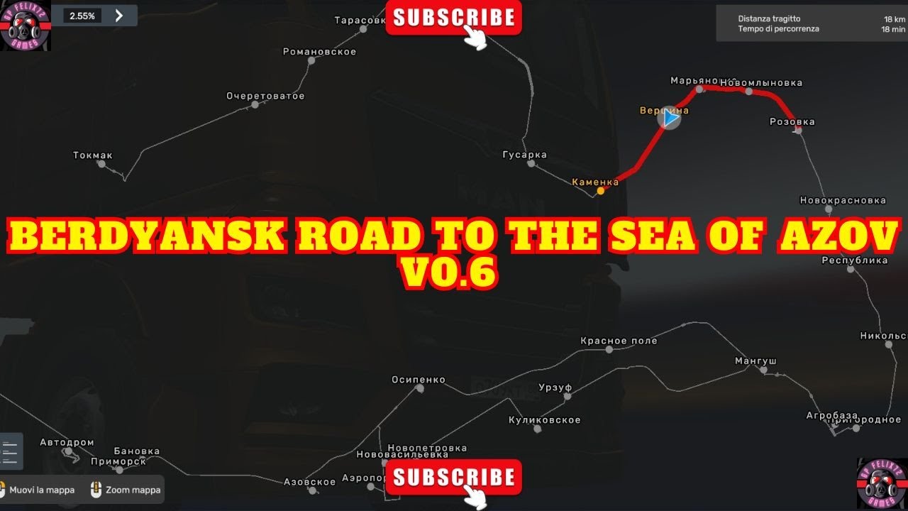 BERDYANSK ROAD TO THE SEA OF ​​AZOV V0.6 FOR ETS2 1.50