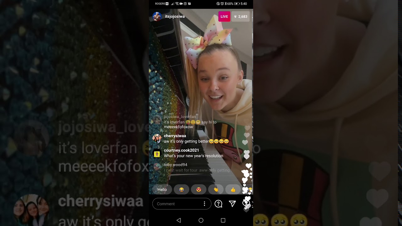 JoJo Siwa | Instagram Live stream |  Friday January 1st, 2021