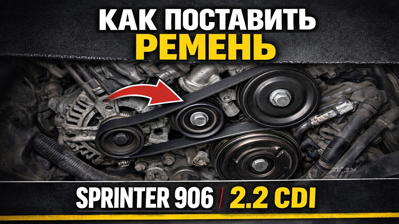 Как поставить ремень генератора Mercedes Sprinter 906 2.2 CDI (2008) — пошагово
