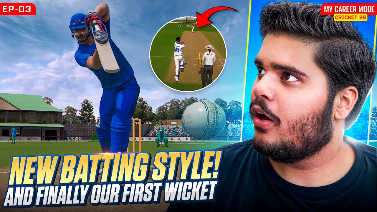 New Batting Style! And FINALLY Our First Wicket 😭 | Cricket 26 My Career Mode #3