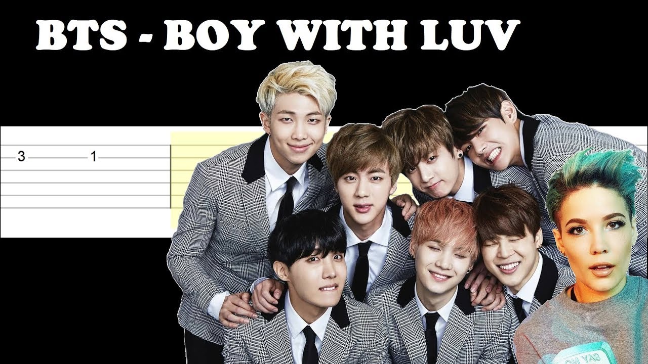 BTS - Boy With Luv ft Halsey (Easy Guitar Tabs Tutorial)