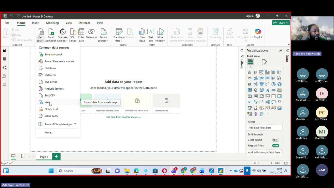 Free Power Bi Class Week 1 2026