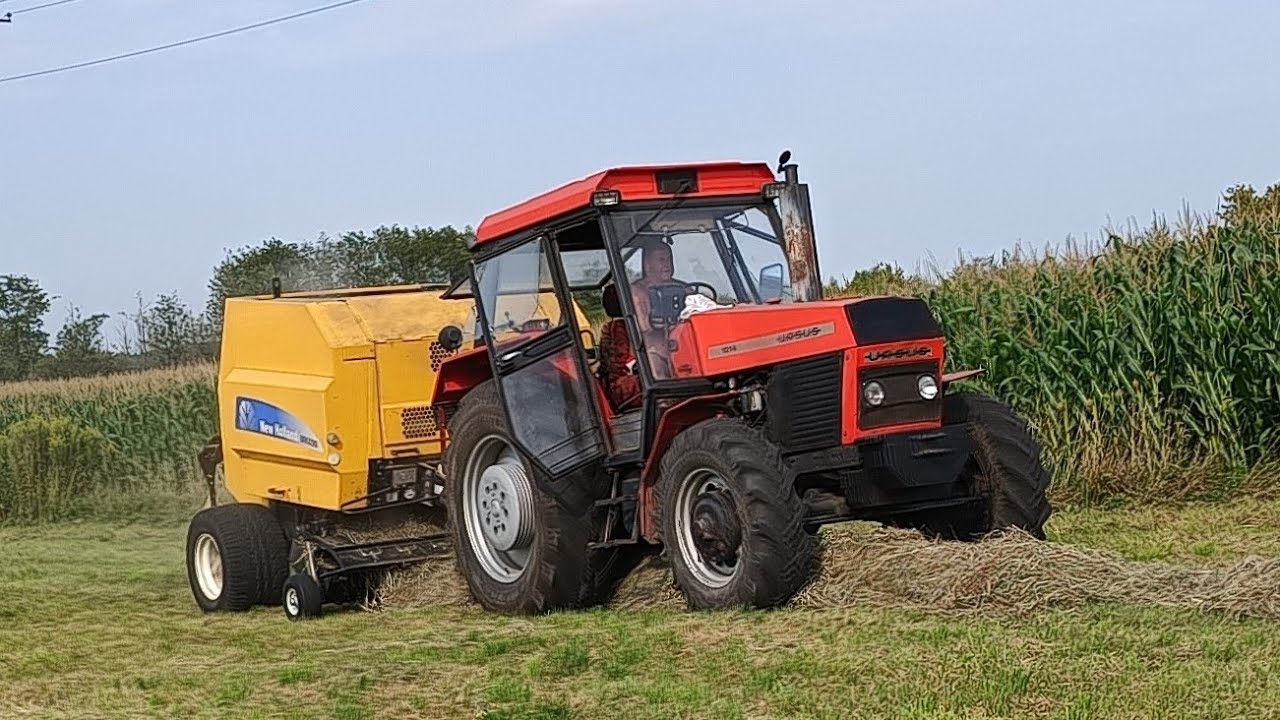 Prasowanie siana ursusem | URSUS 1014 & NEW HOLLAND BR6090