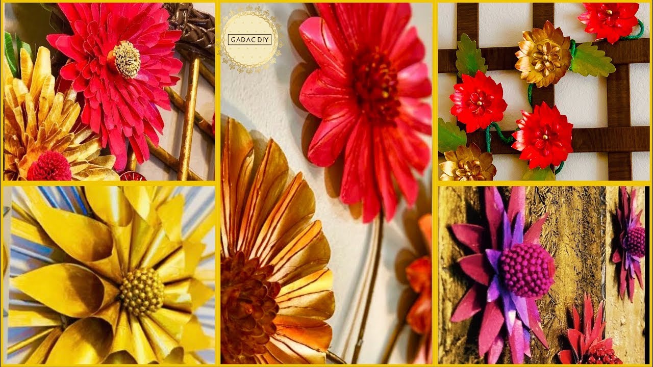 5 Floral Wall Decoration Ideas| gadac diy| craft ideas| diy crafts| Room Decor| easy crafts