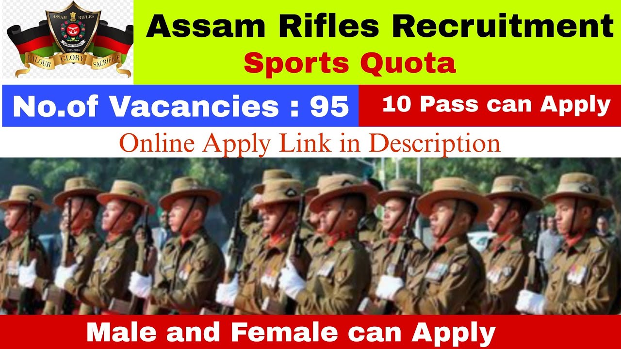 Assam Rifles Recruitment under Sports Quota and Job vacancies in Nagaland 