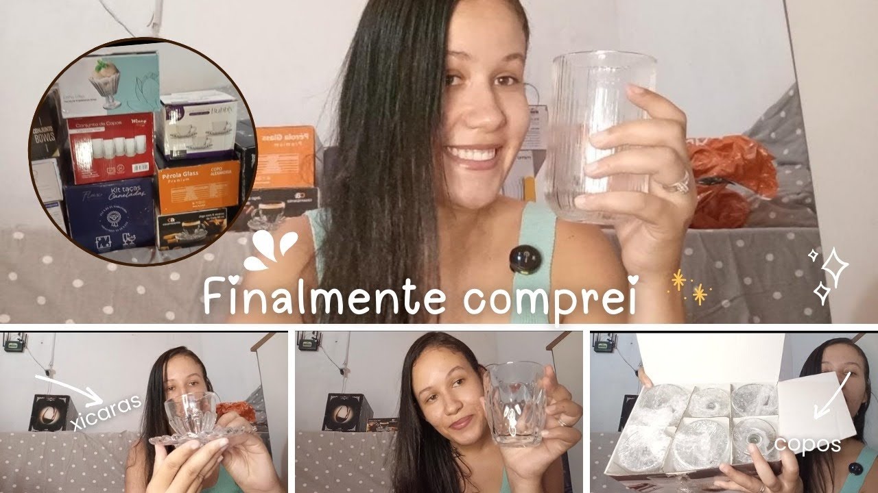 FINALMENTE COMPREI! Meu enxoval de vidro: copos, taças e xícaras✨