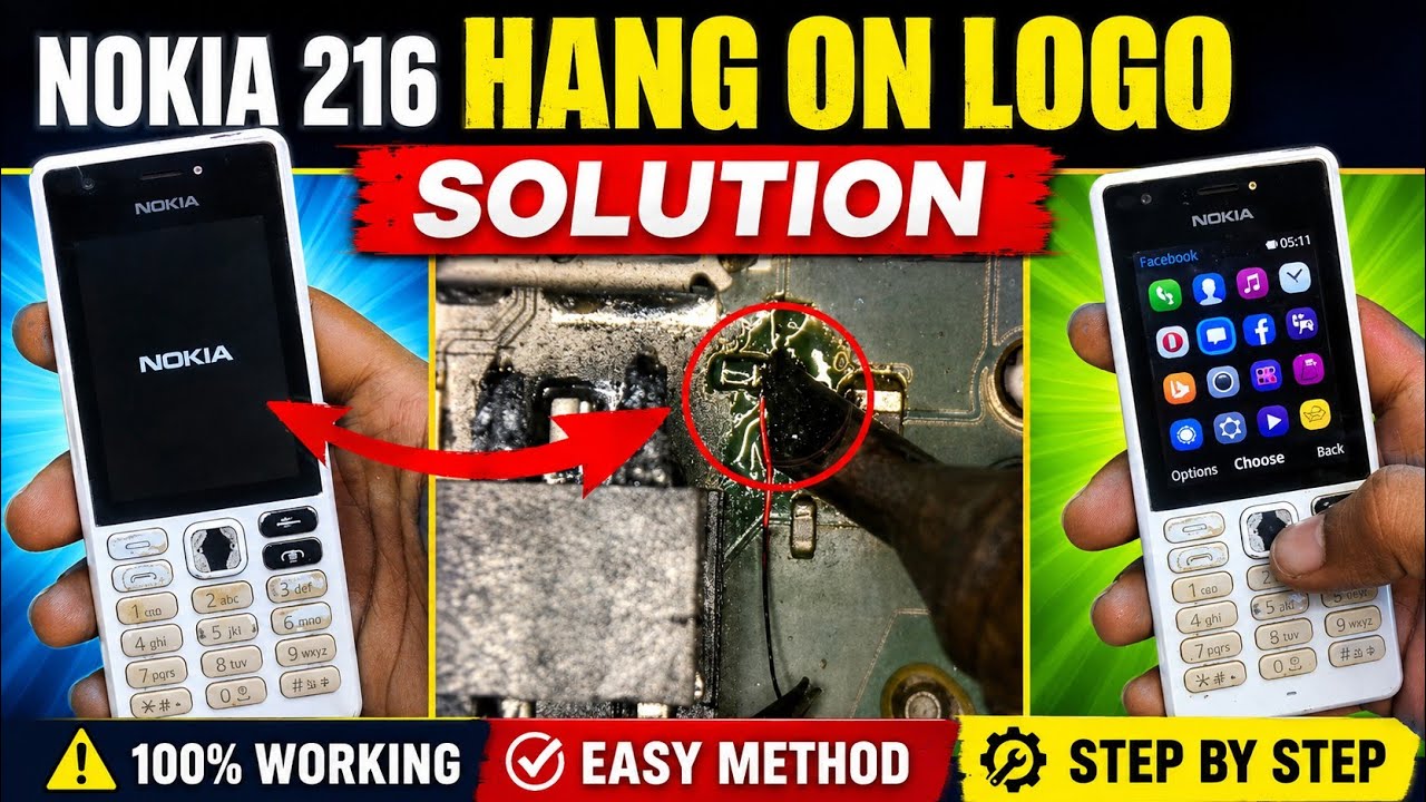 Nokia RM-1187 Hang on Logo Solution // Nokia 216 Hang on Logo Solution // Nokia Logo Problem Solu...