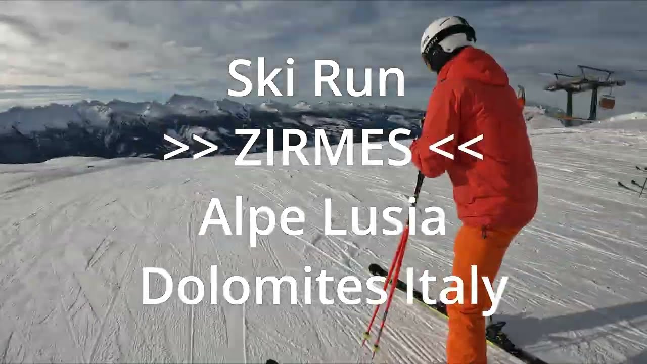 Zirmes Ski Run in Alpe Lusia, January 2024, Dolomites Italy
