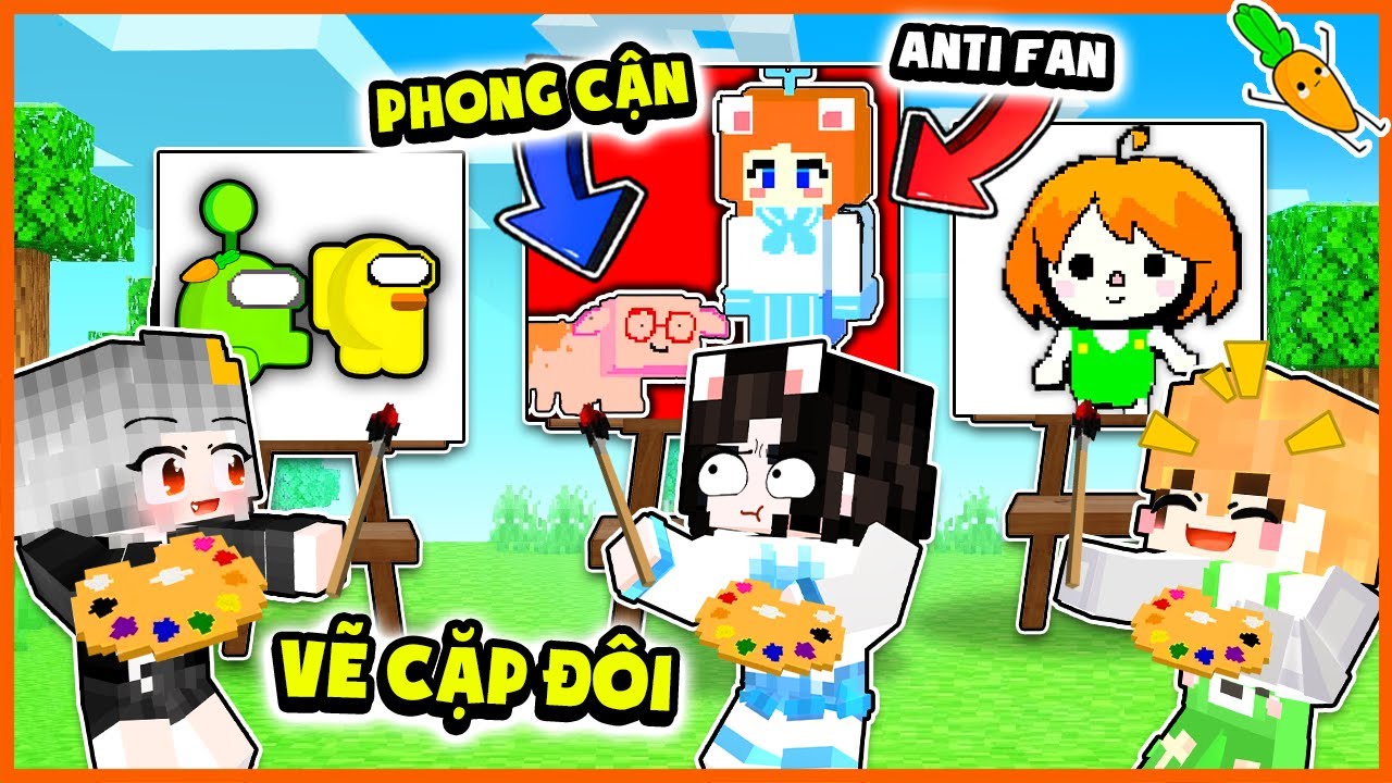 Kamui Thử Thách Hội Chị Em Vẽ Cặp Đôi Hero Team Theo Game Trong Minecraft