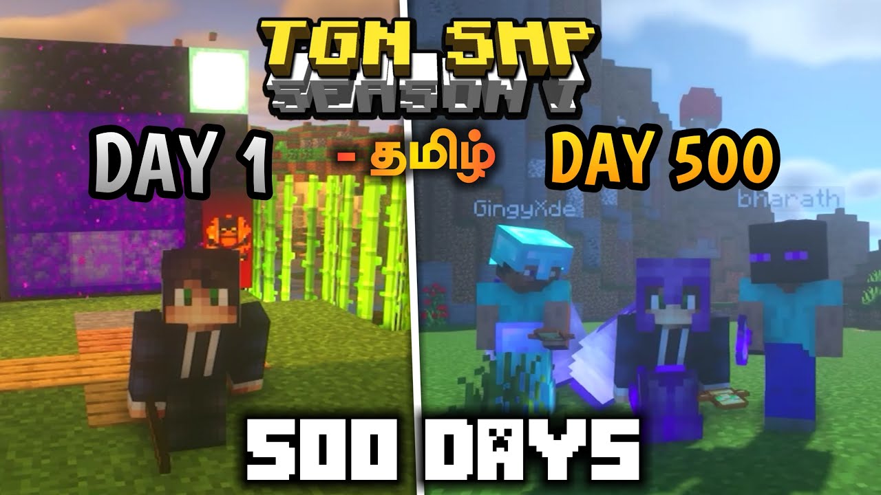 Tamil || I Survived 500 Days in TGN SMP Minecraft...