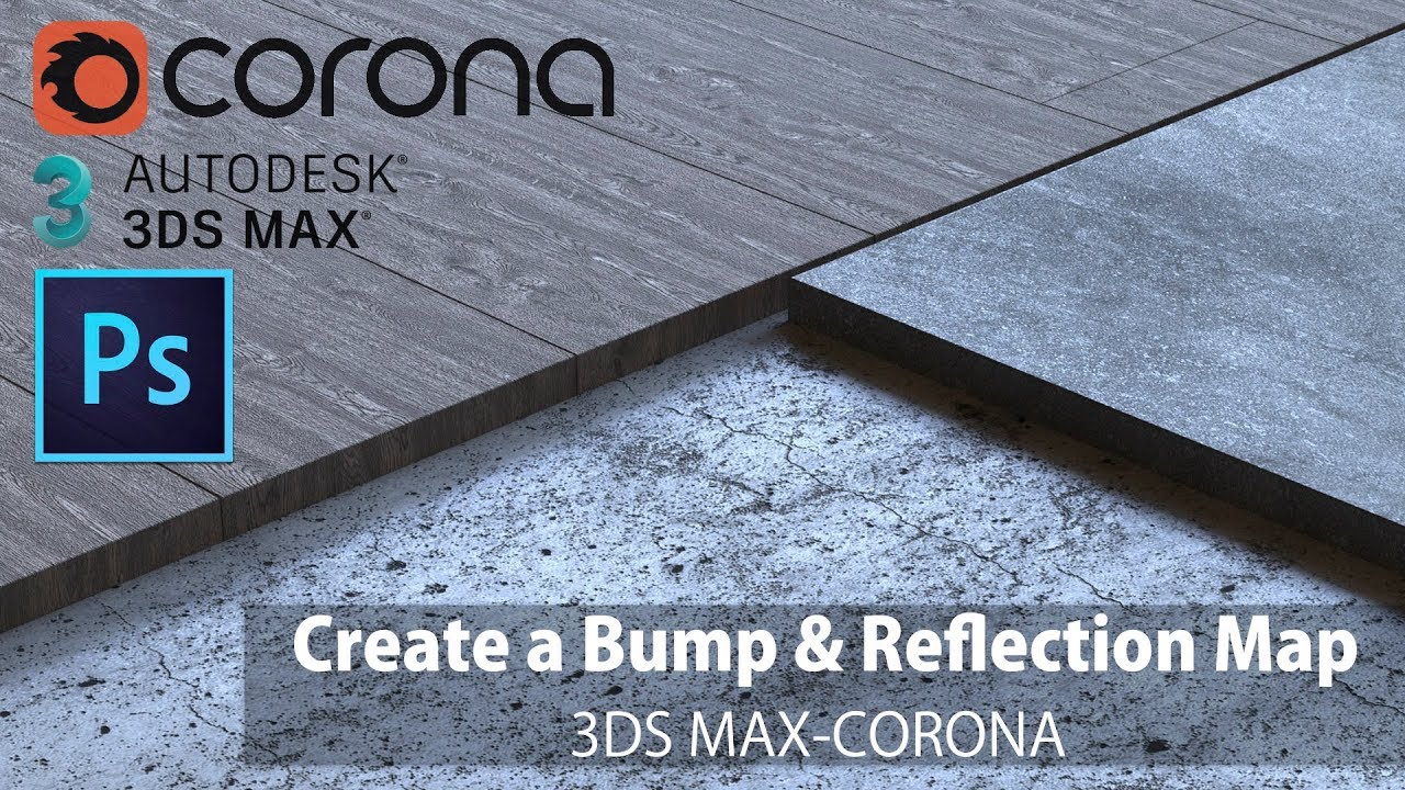 3ds Max Corona Renderer- Create a Bump and Reflection Map in Photoshop