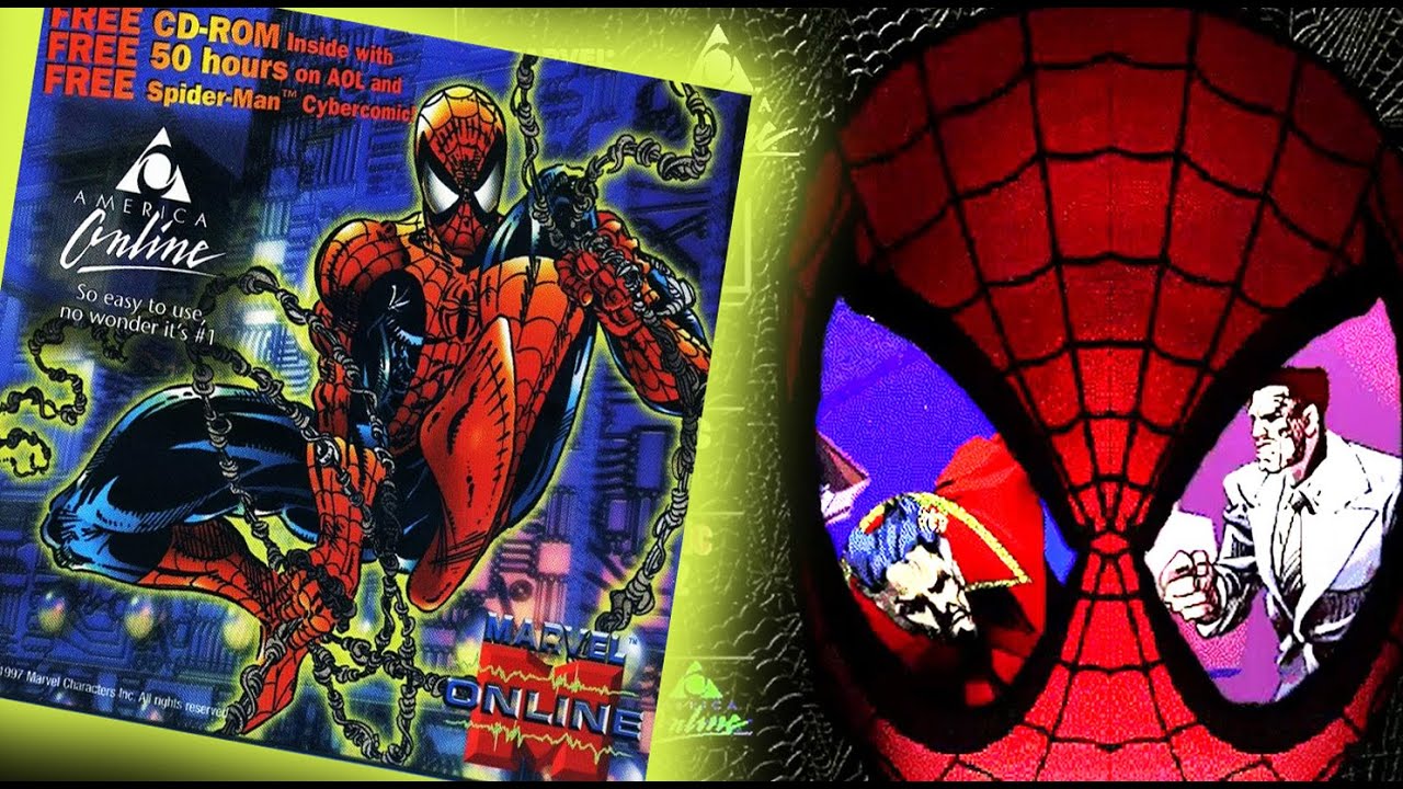 AOL Marvel Online promo CD-Rom featuring a Spider-Man Cybercomic story (1997)