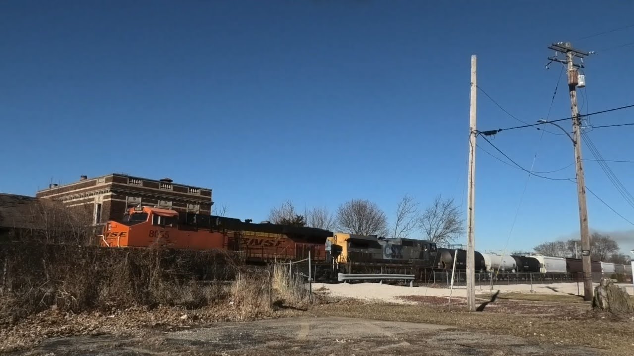 K5HLB!  BNSF 8055 in Kewanee and Galva, IL 2/13/23