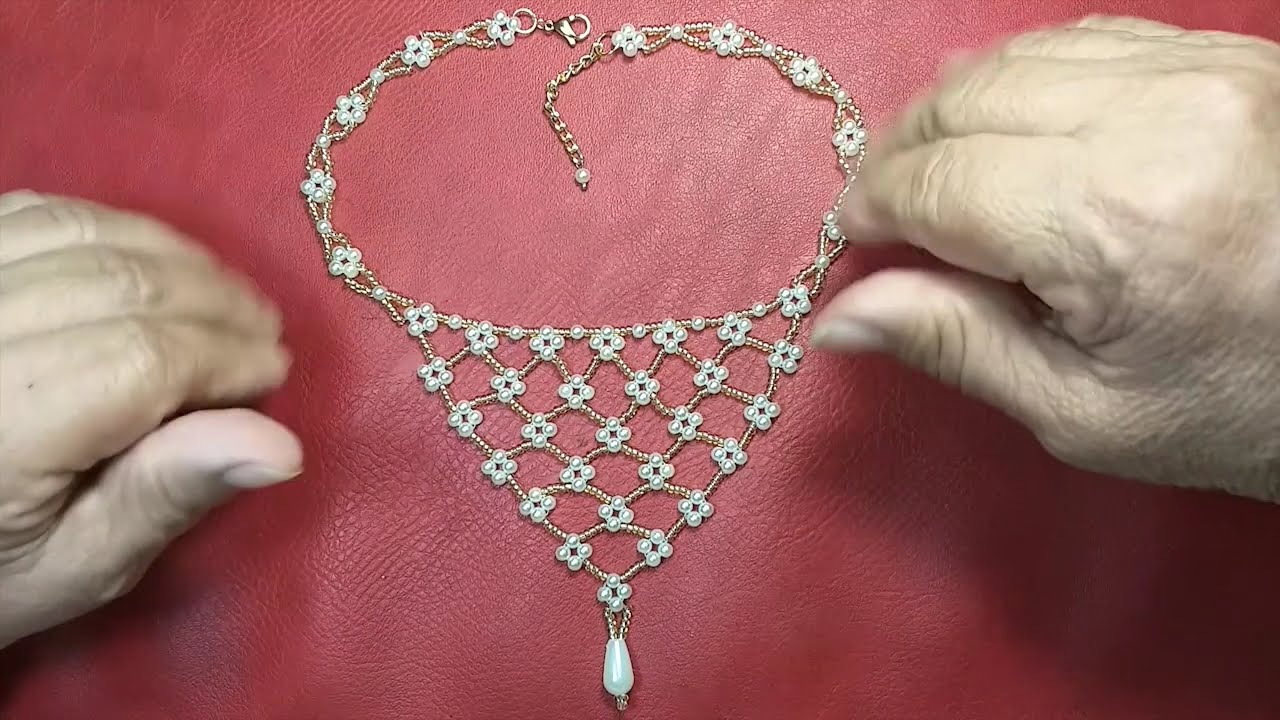 Bellísimo Collar de Perlas y Mostacillas...Clase #326!!!