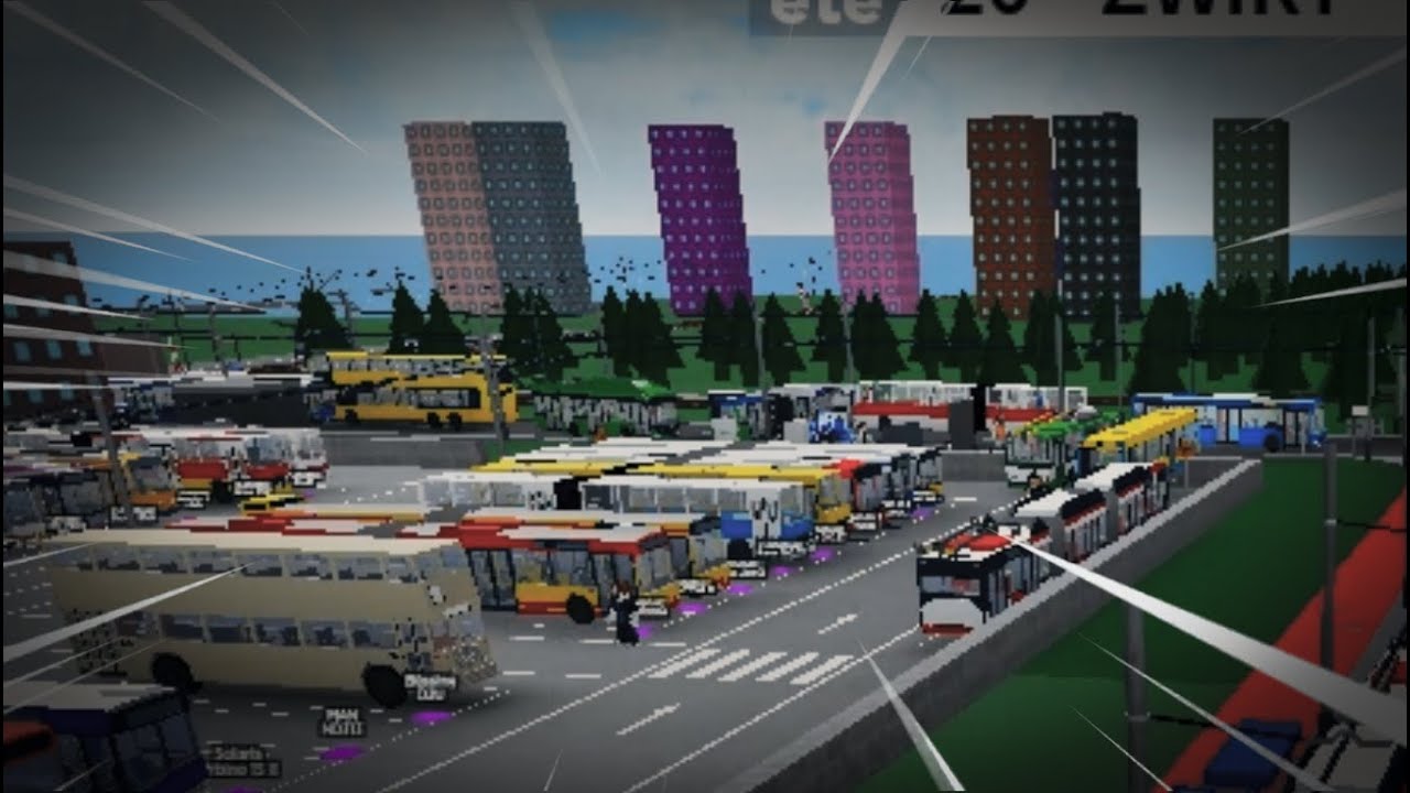 Хаос между автобусным парком и Блаховнией — автобусы и трамваи Нида (Roblox)