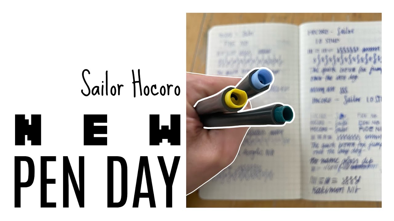 Sailor Hocoro Dip Pens: Fine, Fude, 1.0 stub * Comparison Glass Nib, Moonman Acrylic, Kakimori Brass