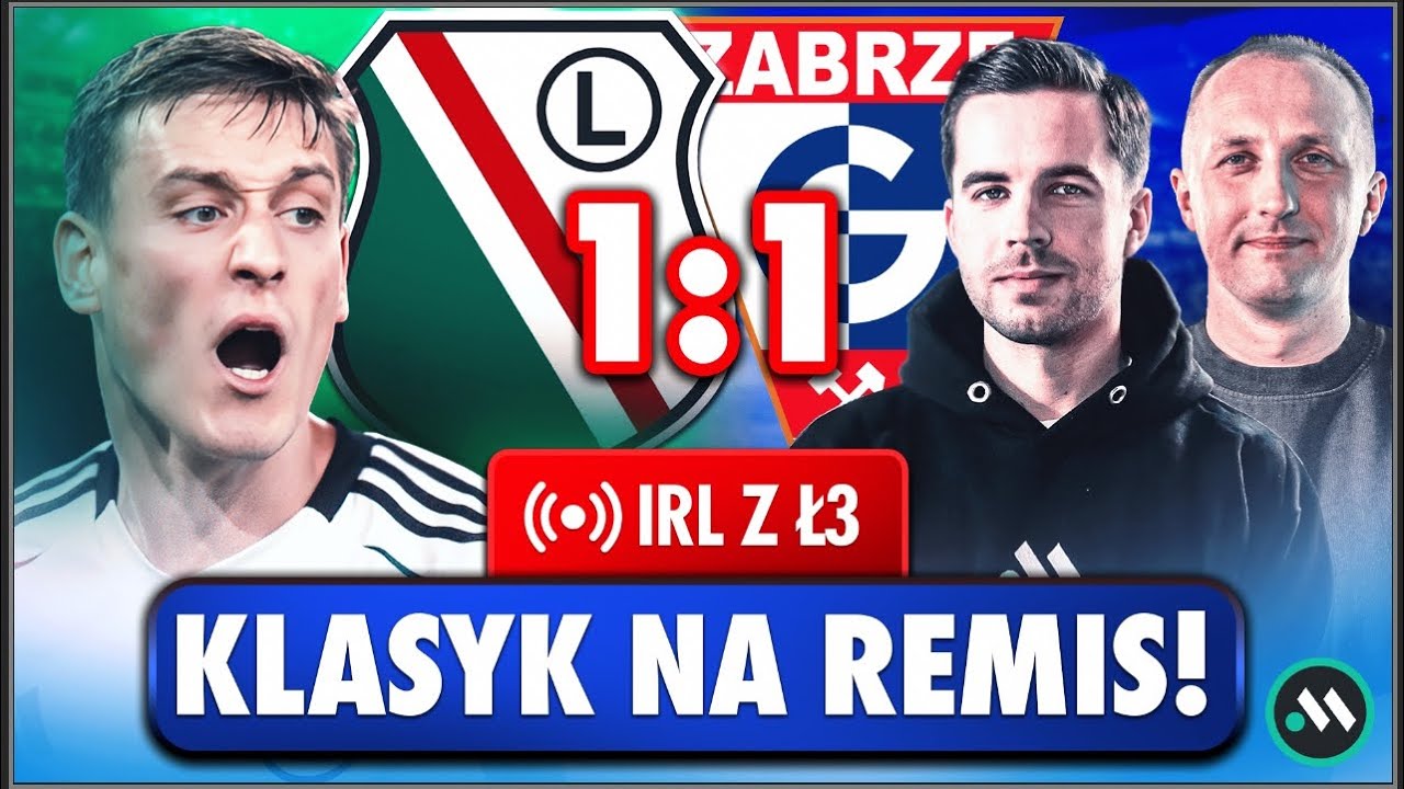 LEGIA TRACI WYGRANĄ! 1:1 Z G&Oacute;RNIKIEM: IRL Z ŁAZIENKOWSKIEJ!