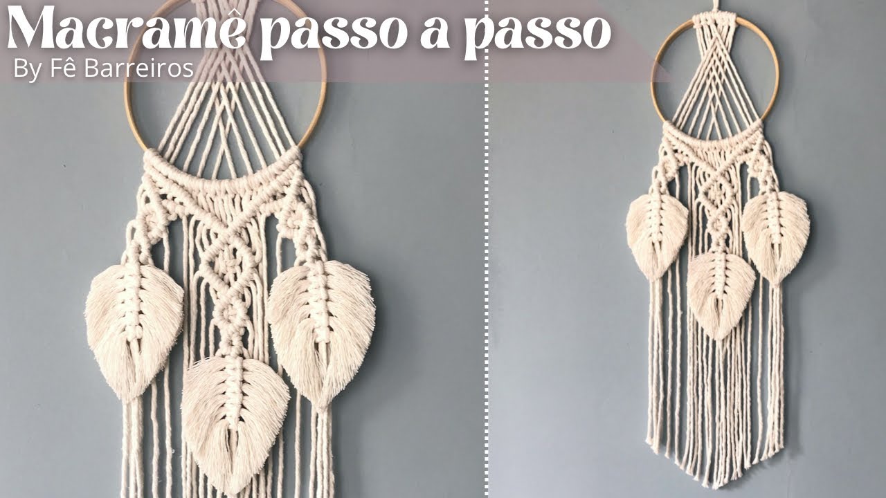 Filtro dos Sonhos de macramê passo a passo | DIY Macrame dream catcher | Fê Barreiros Macramë