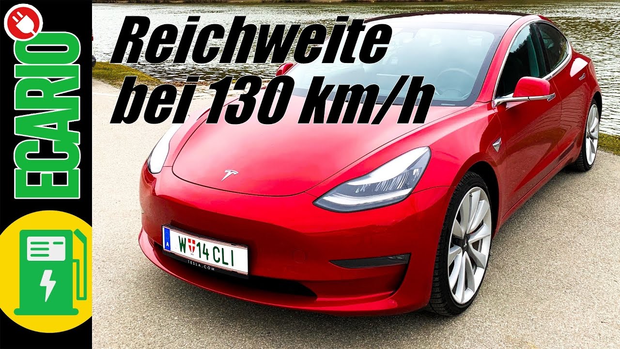 TESLA MODEL 3 Performance bei 130 km/h 💚 SO WEIT KOMMST DU - Autobahn Test Reichweite Deutsch