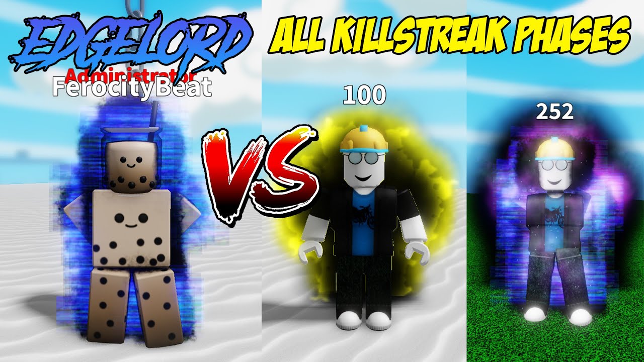 Edgelord Admin Glove VS All KILLSTREAK Phases | Roblox Slap Battles