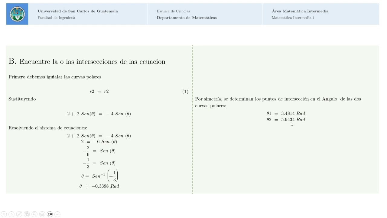 ANÁLISIS DE CURVAS EN COORDENADAS POLARES - Video Tema Clave Examen MI1 - 096