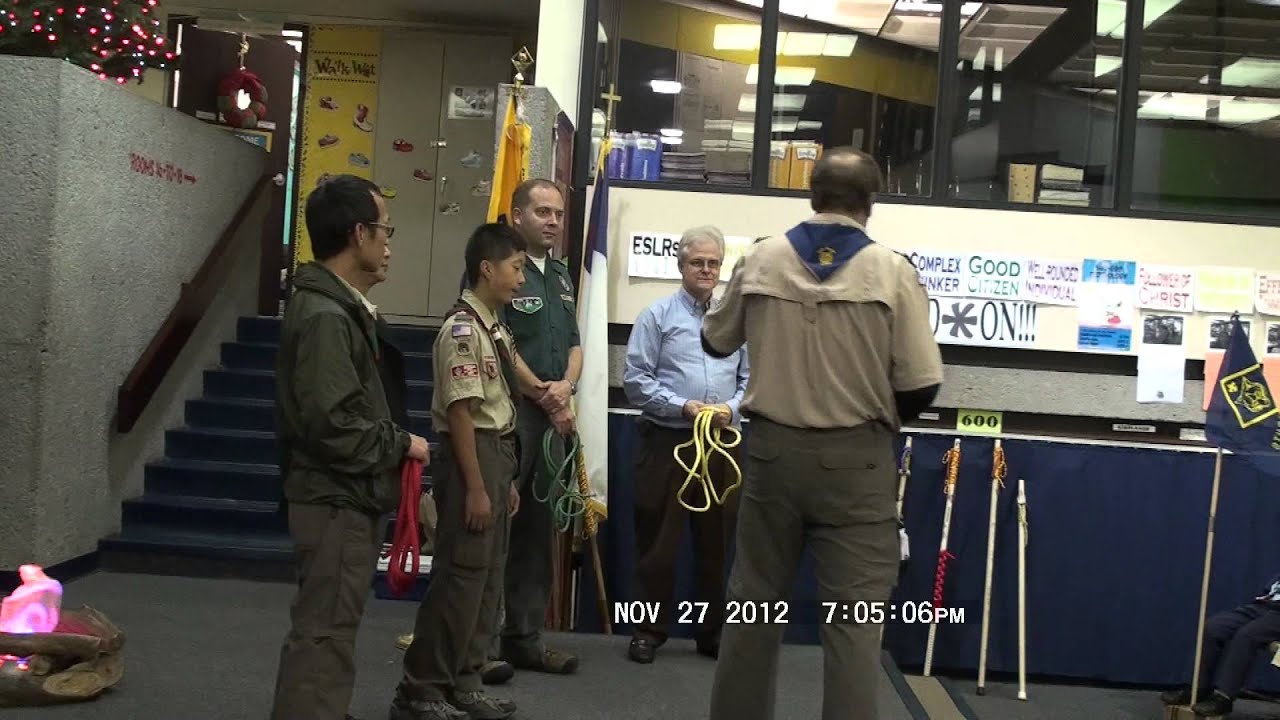 Weblos Den Chief Induction Ceremony for  Brian Wang